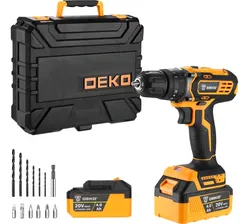 Дрель-шуруповерт аккумуляторная 20B ударная DEKO DKCD20 Impact 20В, 2*4.0Ач